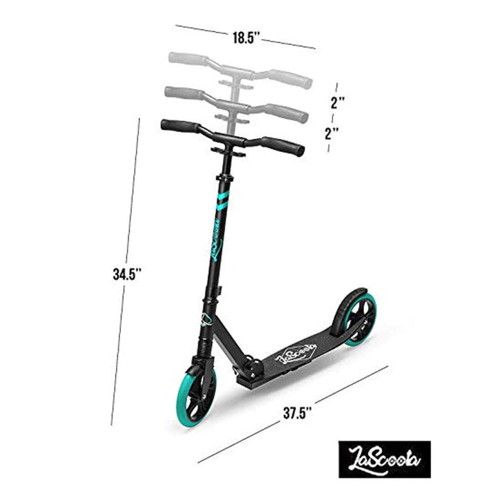 LaScooter Foldable, Portable & Height Adjustable Kids, Teen or Adult 2 Wheel Scooter | Purple Plum