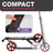 LaScooter Foldable, Portable & Height Adjustable Kids, Teen or Adult 2 Wheel Scooter | Black & Red