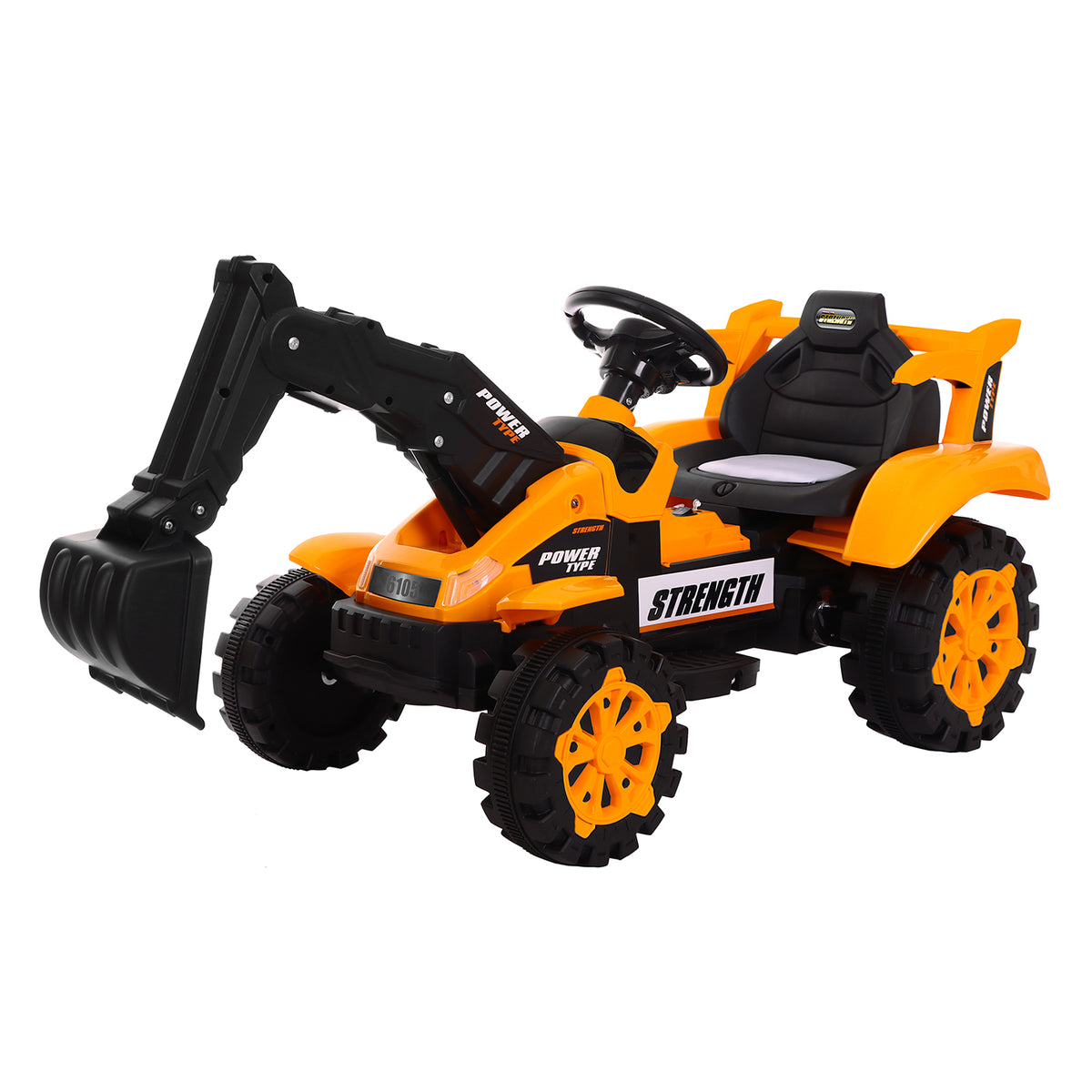Construction Inspired Kids Ride On Car Excavator & Dump Truck | Yellow ...