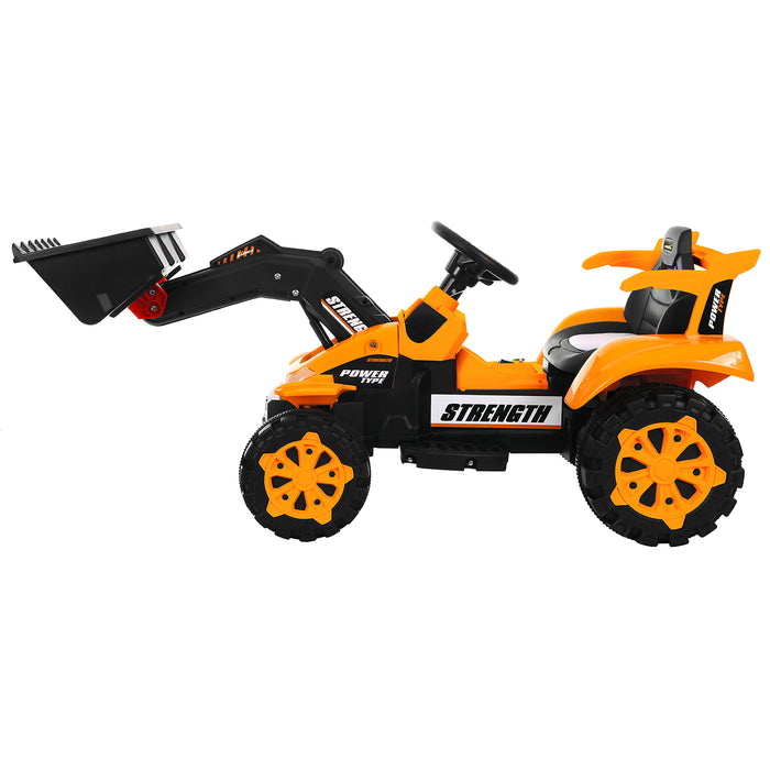 Construction Inspired Kids Ride On Car Excavator & Front Loader | Yellow