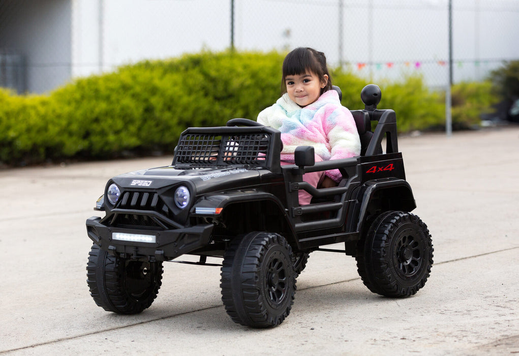 Jeep Inspired Kids Ride On Car with Remote Control | Raven Black