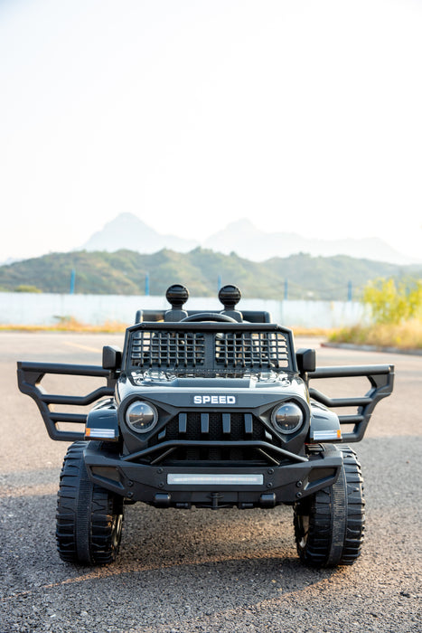 Jeep Inspired Kids Ride On Car with Remote Control | Raven Black