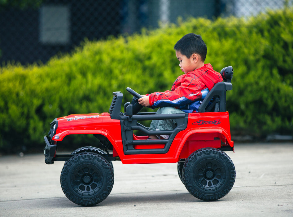 Jeep Inspired Kids Ride On Car with Remote Control | Lava Red