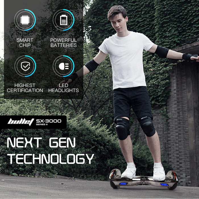 Bullet Hoverboard Self Balancing Electric Scooter Personal Transport by Funado | Chrome