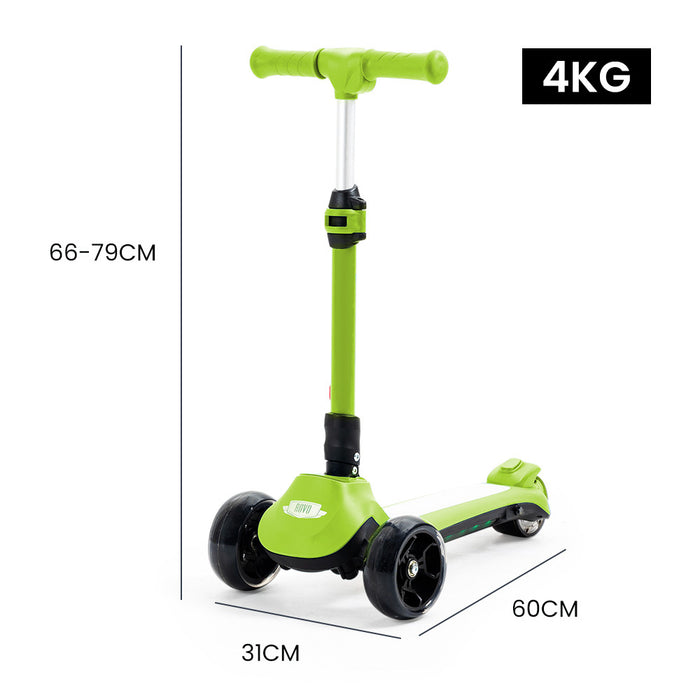 Rovo Junior 3 Wheel Electric Folding Scooter with Adjustable Heights | Slime Green