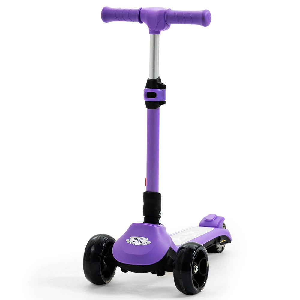 Rovo Junior 3 Wheel Electric Folding Scooter with Adjustable Heights | Berry Purple