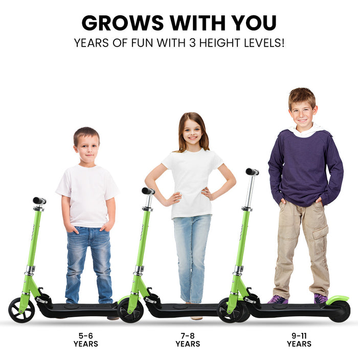 Rovo Junior 2 Wheel Electric Folding Scooter with Adjustable Heights | Slime Green