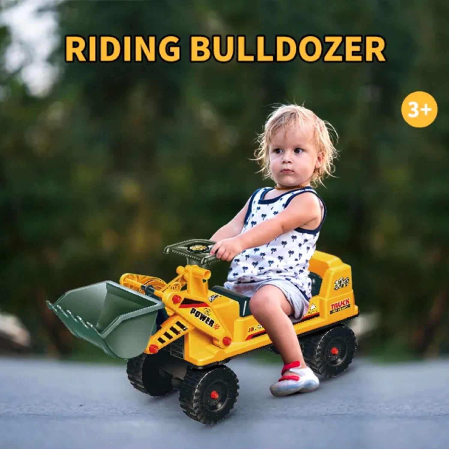 Construction Inspired Kids Ride On Car Bulldozer Digger with Helmet ...
