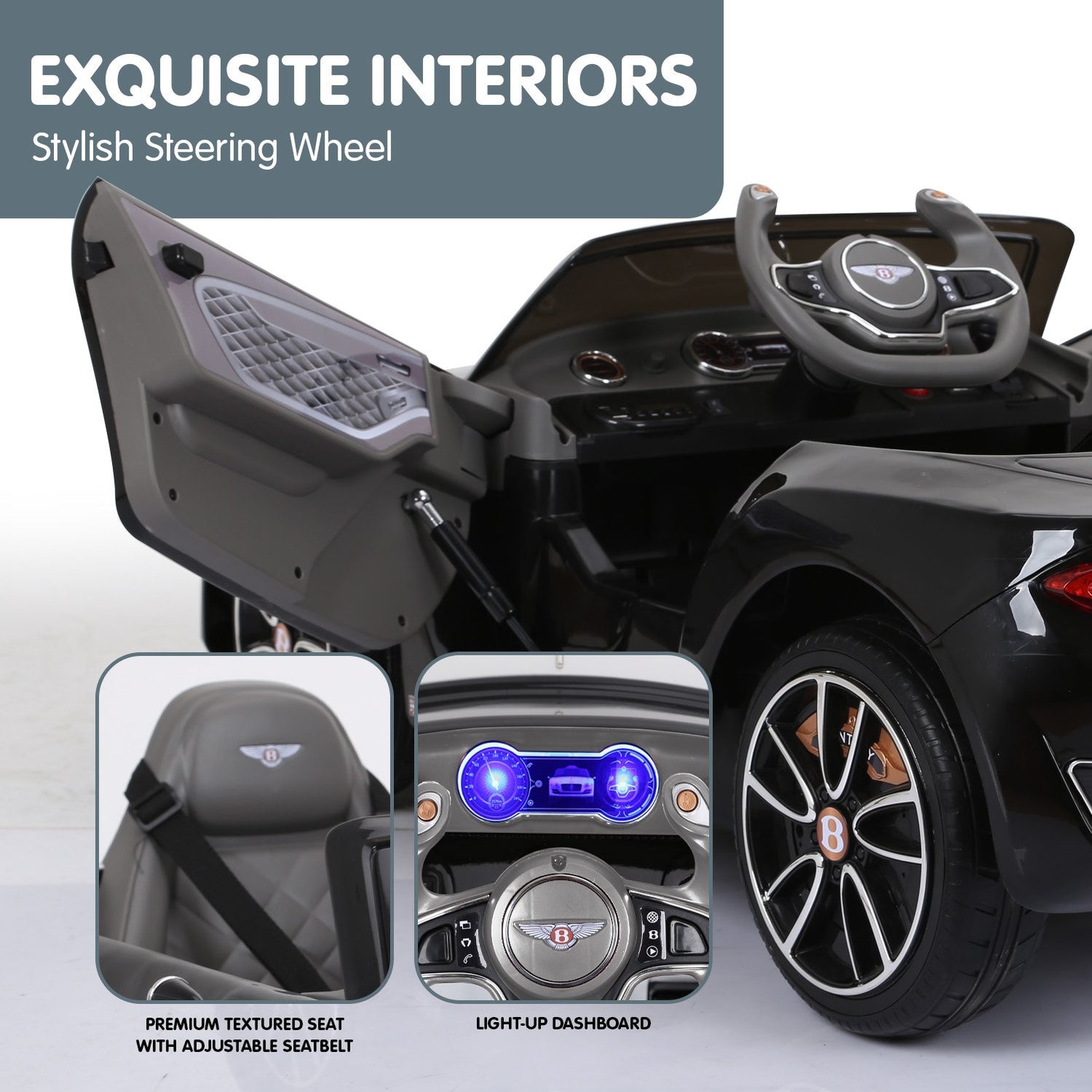 Bentley Officially Licensed Kids Ride On Car with Remote Control | Bla ...