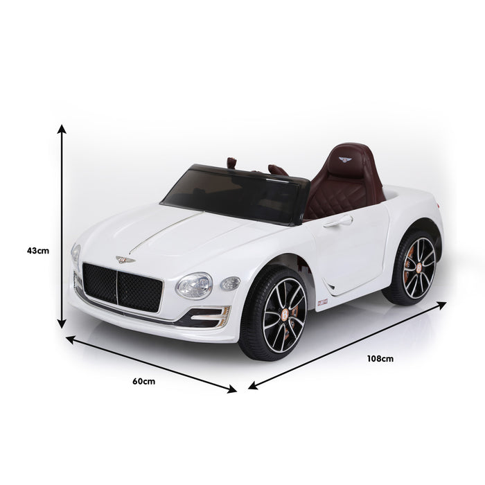 Bentley Inspired Kids Ride On Car with Remote Control | White