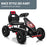 Super Racer Kids Adjustable Pedal Powered Go Kart | Black with Red