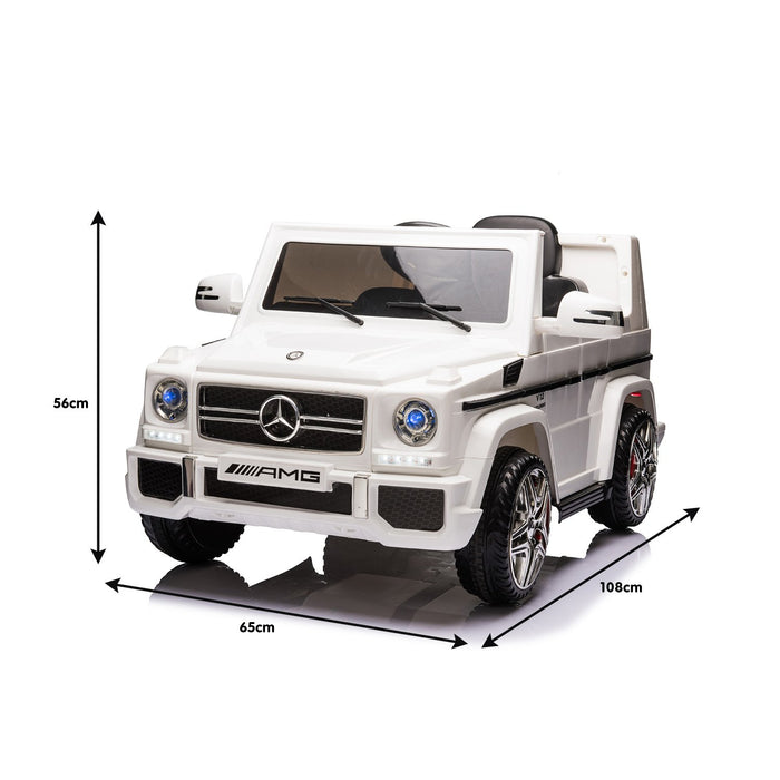 Mercedes Benz G65 AMG Licensed Kids Ride On Car with Remote Control | White