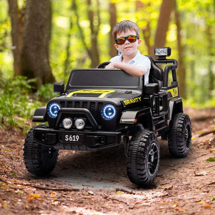Toyota Jeep Inspired Kids Ride On Car with Remote Control & Detachable Shovel | Raven Black
