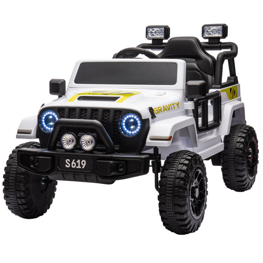 Toyota Jeep Inspired Kids Ride On Car with Remote Control & Detachable Shovel | Alpine White