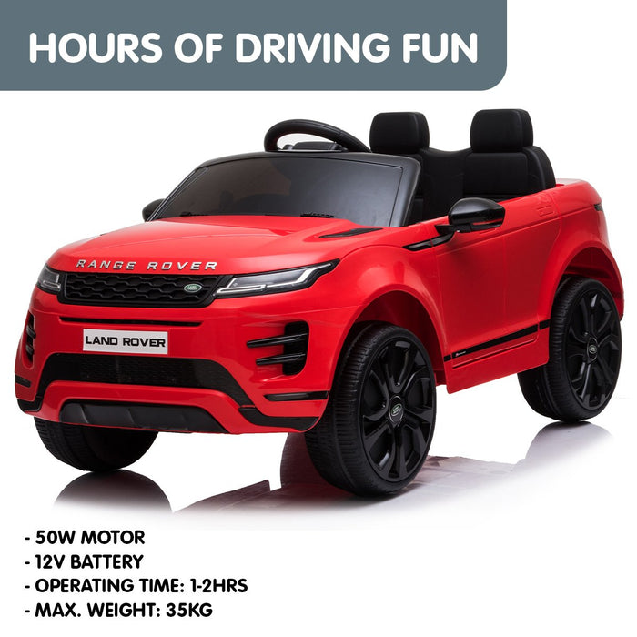 Range Rover Evoque Officially Licensed Kids Ride On Car with Remote Control |  Red