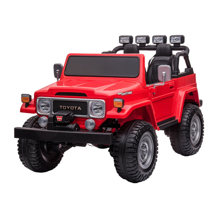 Twin (Two) Seater Toyota FJ-40 Officially Licensed Off Road Kids Ride On Car | Red