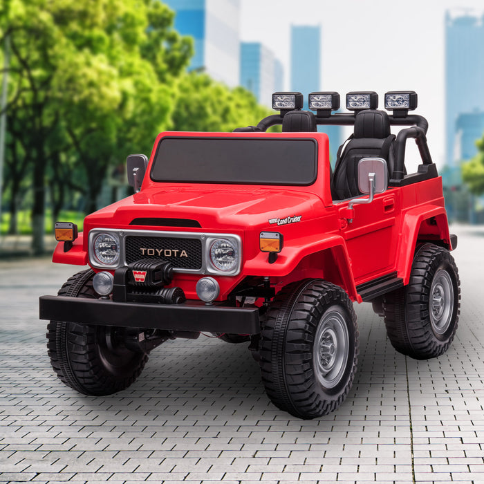 Twin (Two) Seater Toyota FJ-40 Officially Licensed Off Road Kids Ride On Car | Red