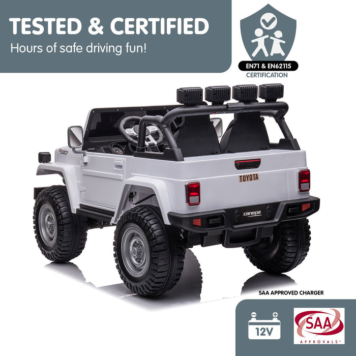 Two Seater Toyota FJ-40 Officially Licensed Off Road Kids Ride On Car | White