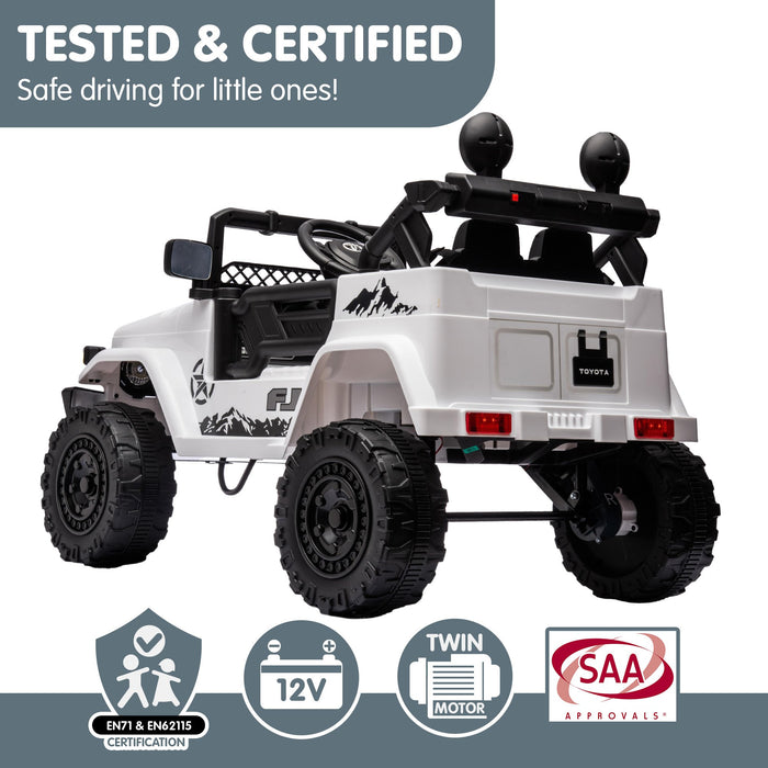 Officially Licensed Toyota FJ Cruiser Jeep Kids Ride On Car with Remote Control | Blizzard White