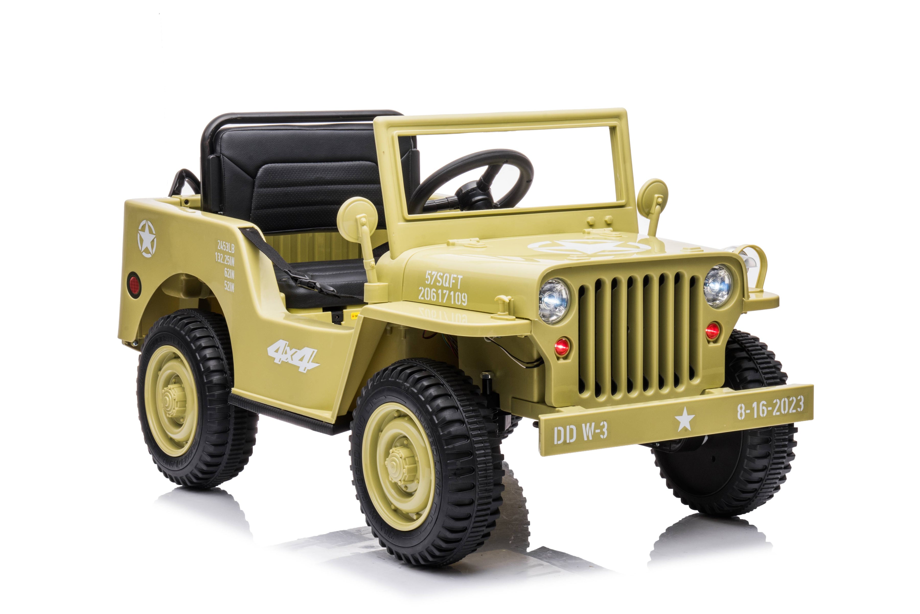 Willy's ARMY Jeep Inspired Kids Ride On Car with Remote Control | Oliv ...