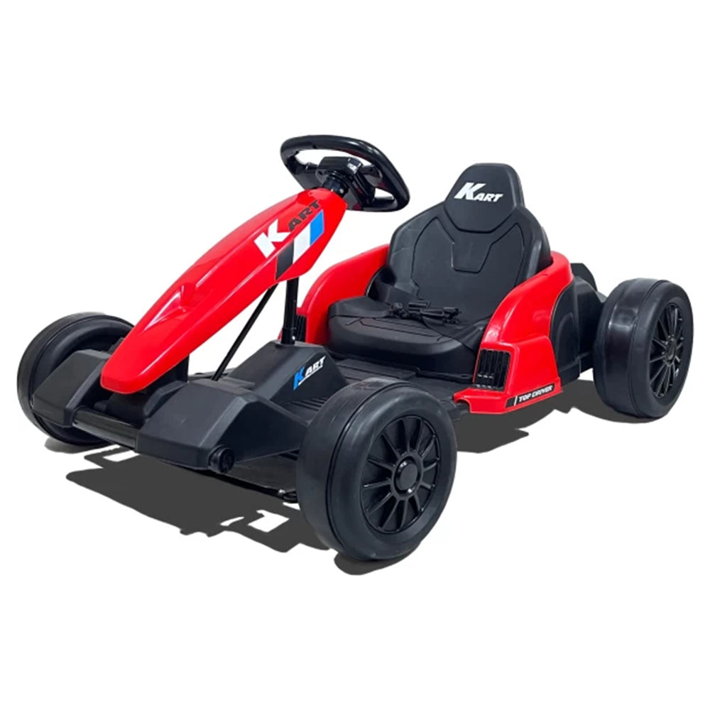 Traditional & Drifting Go Kart 24v Ride On Car | Red & Black