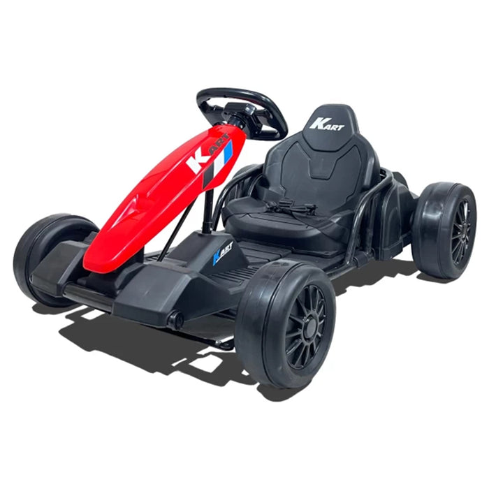 Traditional & Drifting Go Kart 24v Ride On Car | Red & Black