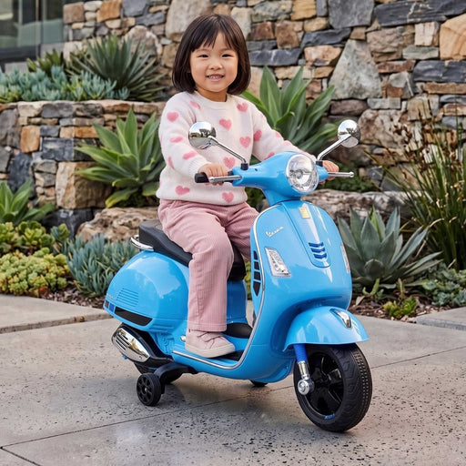 Vespa Licensed Kids Ride On Motorbike Motorcycle | Blue