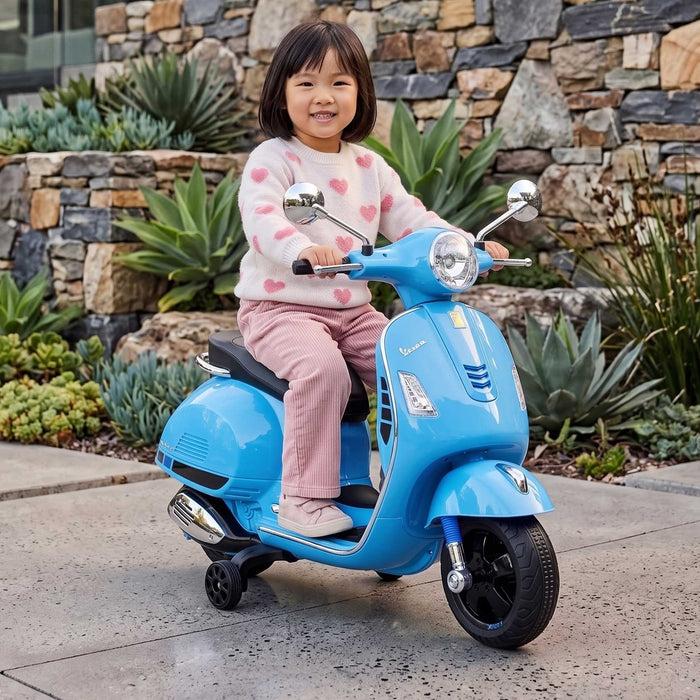 Vespa Licensed Kids Ride On Motorbike Motorcycle | Blue