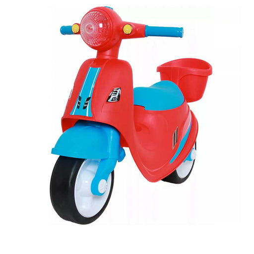 Vespa Inspired Foot-To-Floor-Balance-Push-Scooter Kids Ride On Scooter Lava Red with Sky Blue