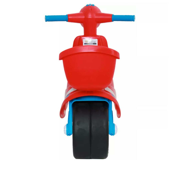 Vespa Inspired Foot-To-Floor-Balance-Push-Scooter Kids Ride On Scooter Lava Red with Sky Blue