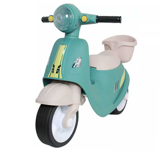 Vespa Inspired Foot-To-Floor-Balance-Push-Scooter Kids Ride On Scooter Seaweed Green