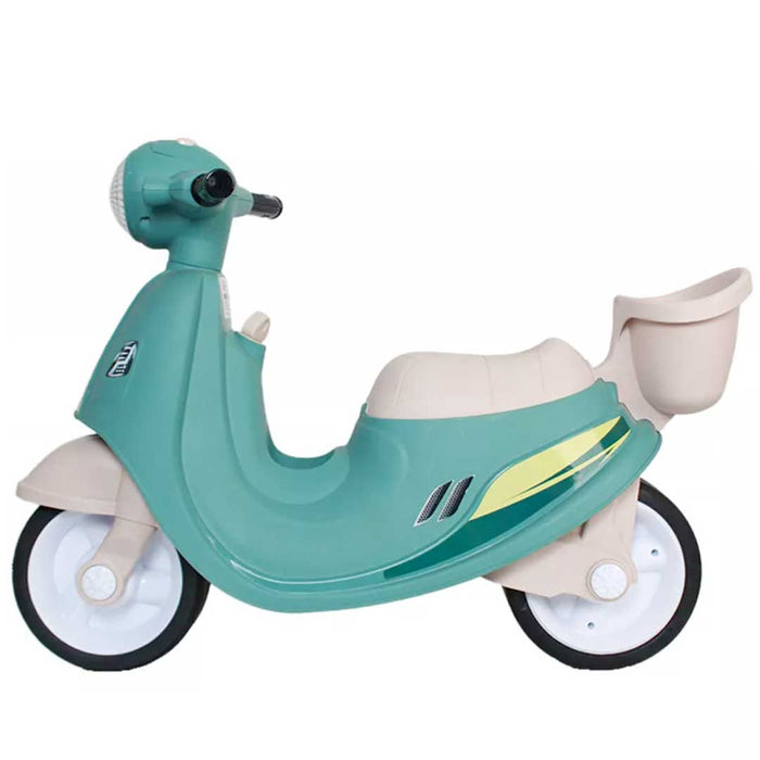 Vespa Inspired Foot-To-Floor-Balance-Push-Scooter Kids Ride On Scooter Seaweed Green