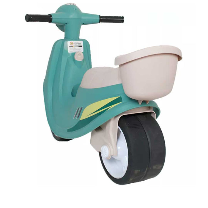 Vespa Inspired Foot-To-Floor-Balance-Push-Scooter Kids Ride On Scooter Seaweed Green