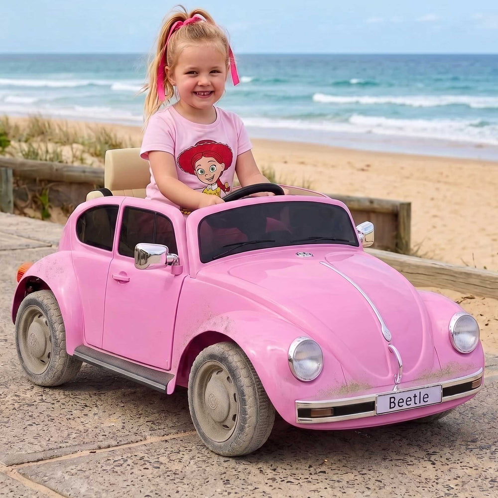  Volkswagon VW Beetle Officially Licensed Kids Ride On Car with Remote Control | Pink to the max