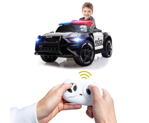 Ford Mustang GT350 Police Inspired Kids Ride On Car with Remote Control | White/Black