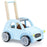 Kids Retro Citreon Wooden Toy Car Pusher & Walker |  Baby Blue