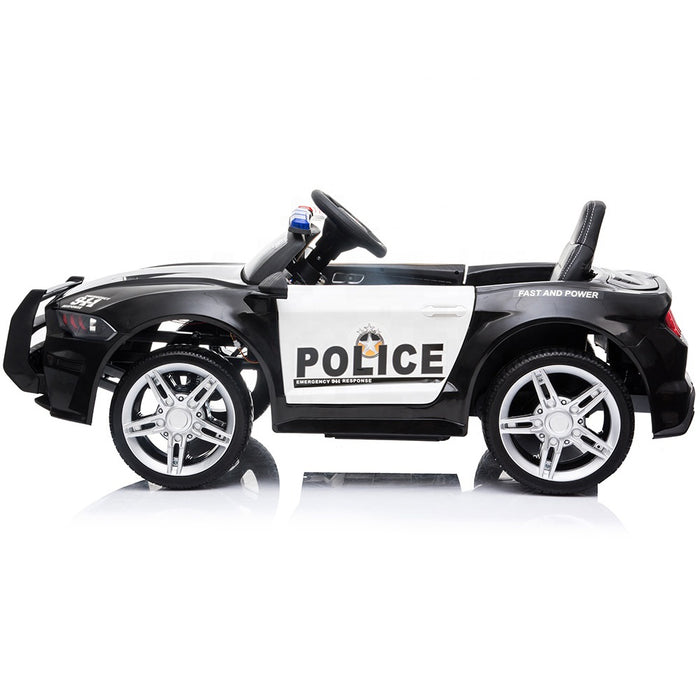 Ford Mustang GT350 Police Inspired Kids Ride On Car | White/Black