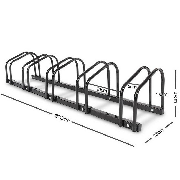 Stand Tall Portable 5 Bike Parking Rack Stand | Black