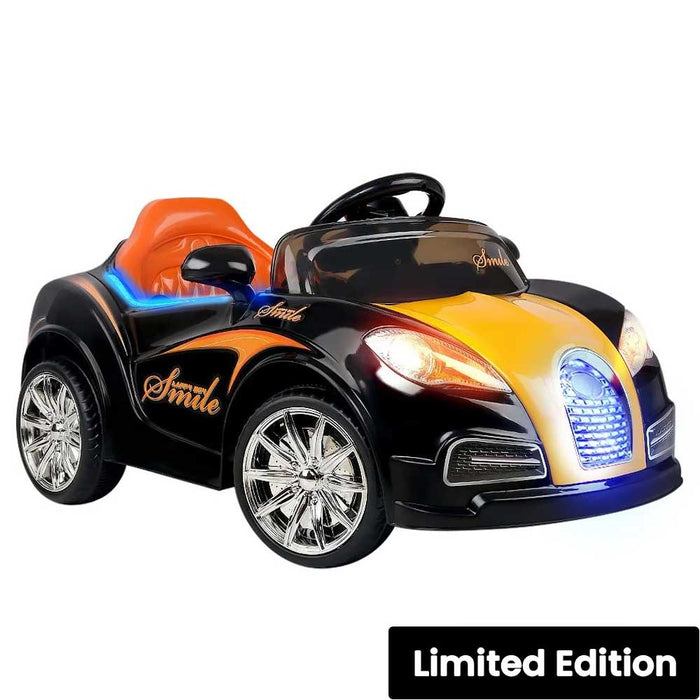Bugatti Inspired Kids Ride On Car with Remote Control Black Orange