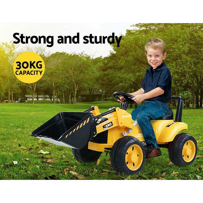Bulldozer Digger Inspired Kids Ride On Electric Car | Yellow