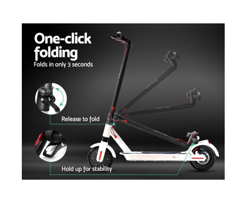 Delxue Portable & Foldable Electric Commuter Scooter | White