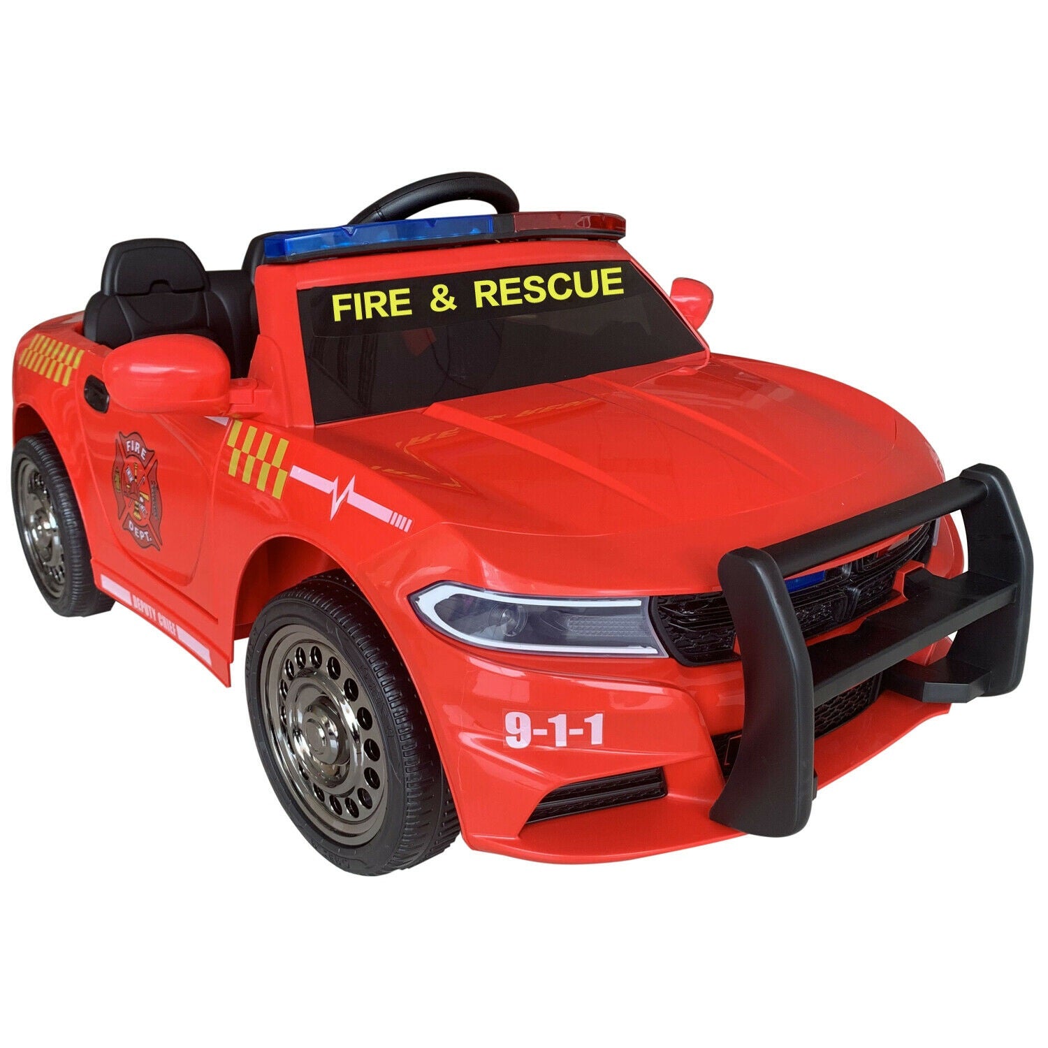 Dodge Charger Fire & Rescue Inspired Kids Ride On Car | Fire Engine Re ...