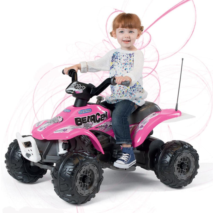 peg perego pink atv Peg Perego Bearcat Kids Ride On Quad Motorcycle | Pink