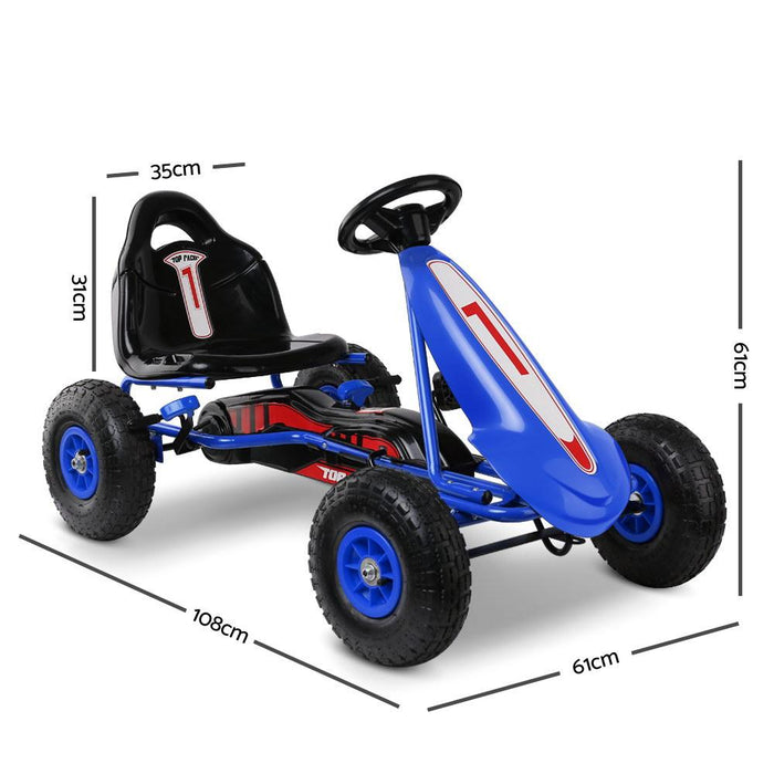Ultimate Racer Kids Pedal Powered Go Kart | Electric Blue