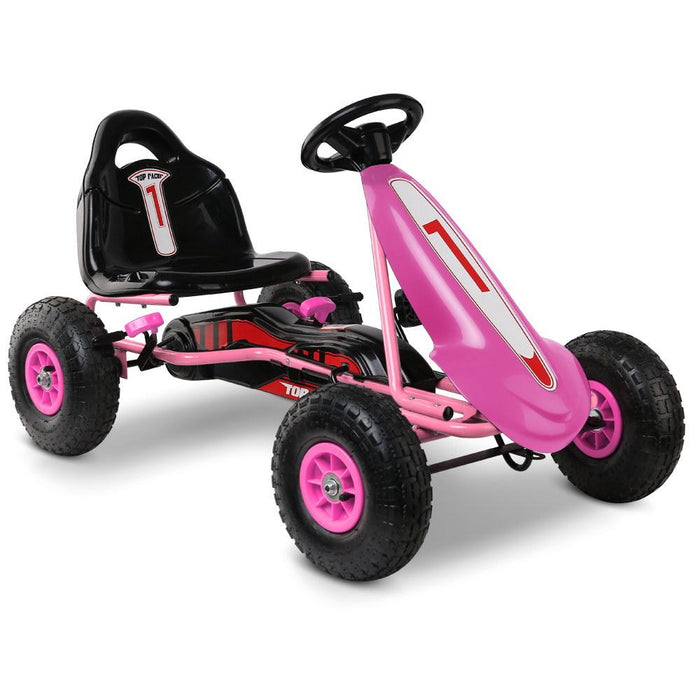 Ultimate Racer Kids Pedal Powered Go Kart | Power Pink