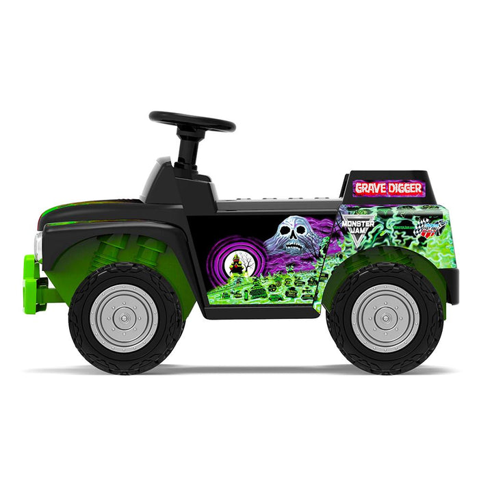 Monster Jam Licensed Grave Digger Monster Truck Kids Ride On | Black/Skulls