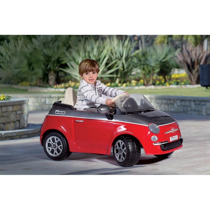 Peg Perego Officially Licensed Fiat 500 Kids Ride On Car | Red/Grey