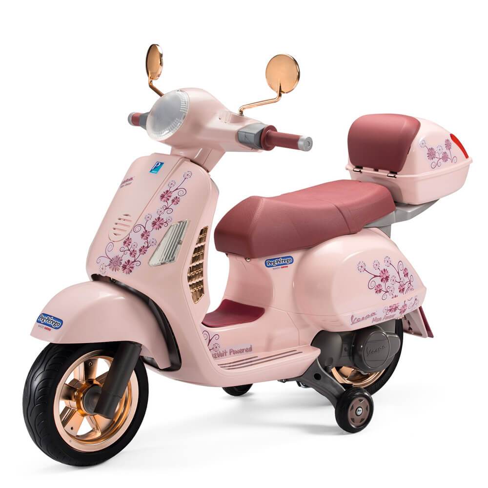 peg perego scooter Peg Perego Officially Licensed Vespa Kids Ride On Scooter | Pink/Coppe