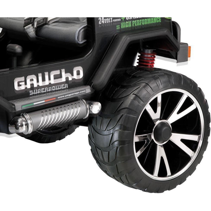 Peg Perego Gaucho Superpower Two Seater Off Road Kids Ride On Car | Black
