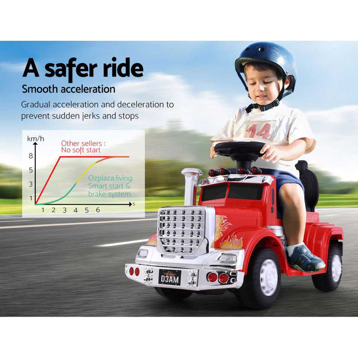 Big Rig Truck Deluxe Kids Ride On Car | Red
